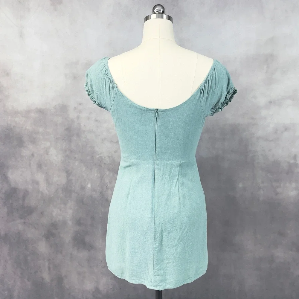 Milkmaid Mini Dress Size Medium Coquette Cottage Feminine Romantic Summer Picnic - Picture 5 of 13